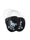 Lot de 6 cache-œil de pirate pour enfant noir en plastique avec tête de mort blanche