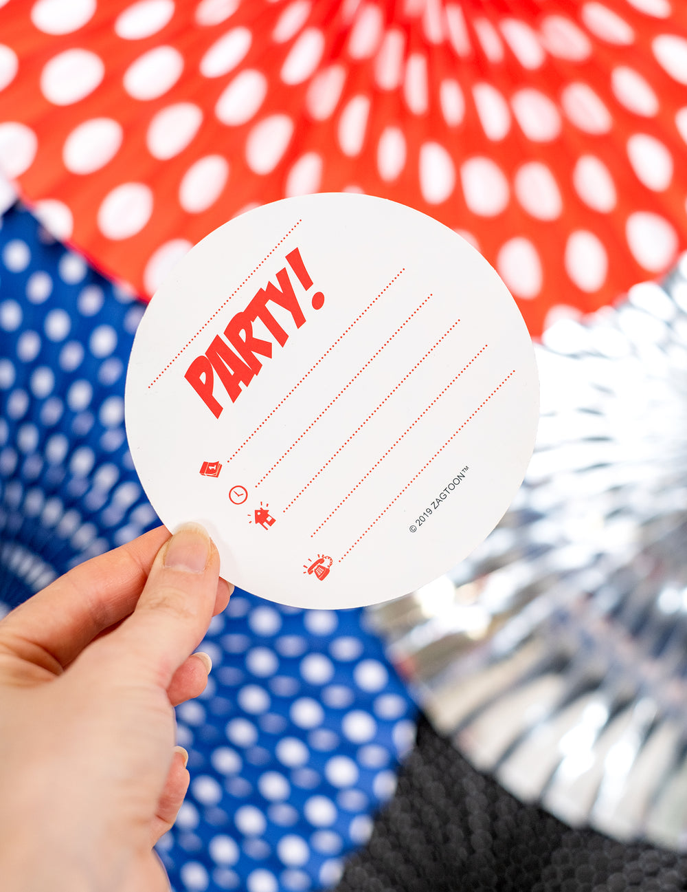 Détail du verso à remplir des 6 cartons d'invitation avec enveloppes Miraculous Ladybug