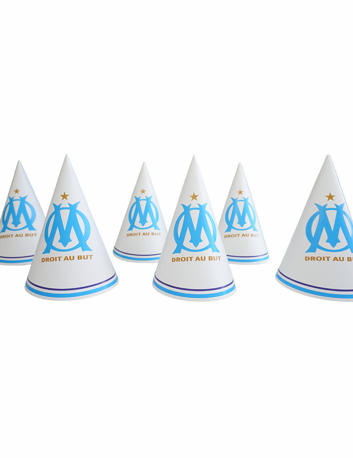 Chapeaux de fête Olympique de Marseille pour supporter blanc et bleu