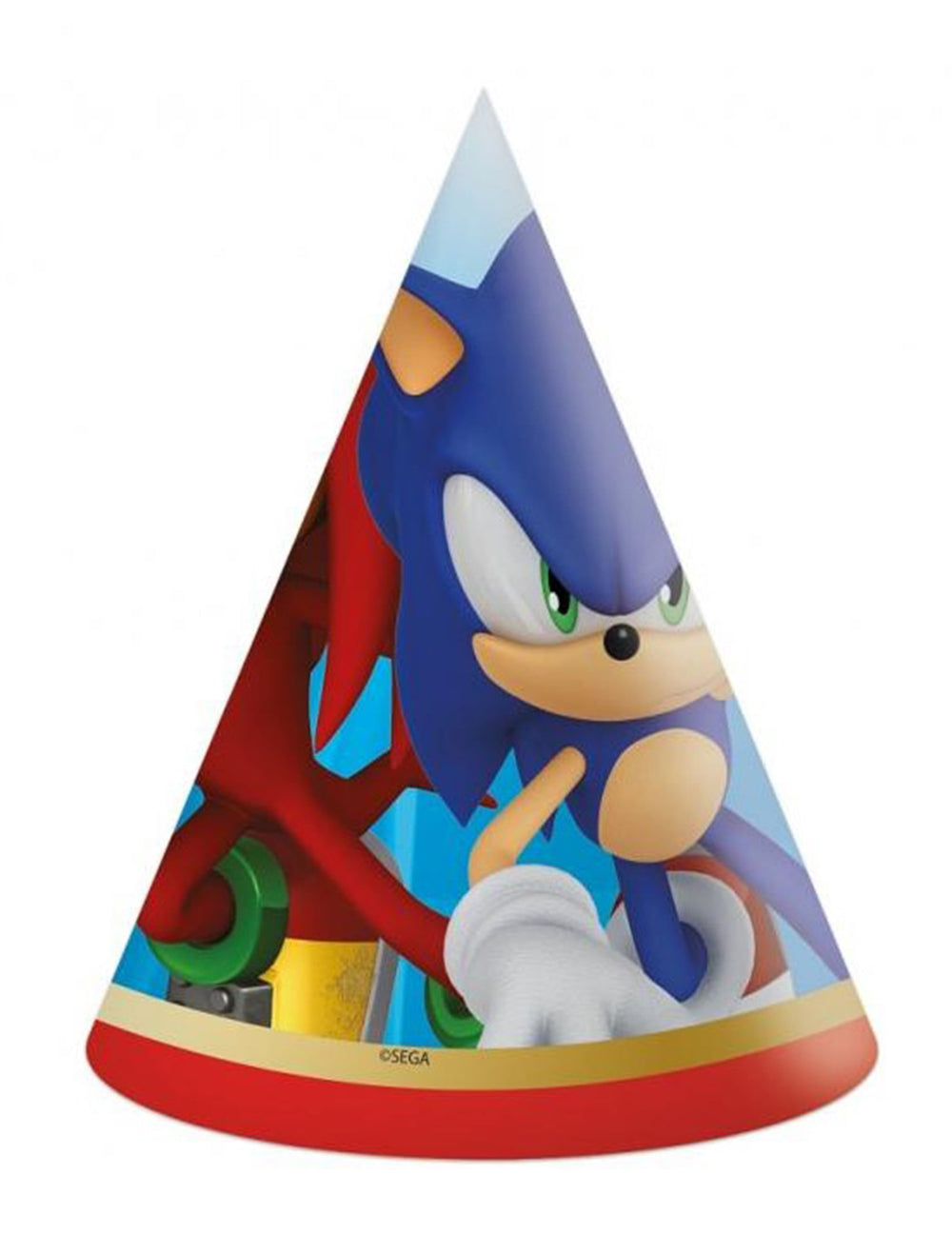 Chapeau de fête Sonic pour enfant bleu avec Sonic et Knuckles