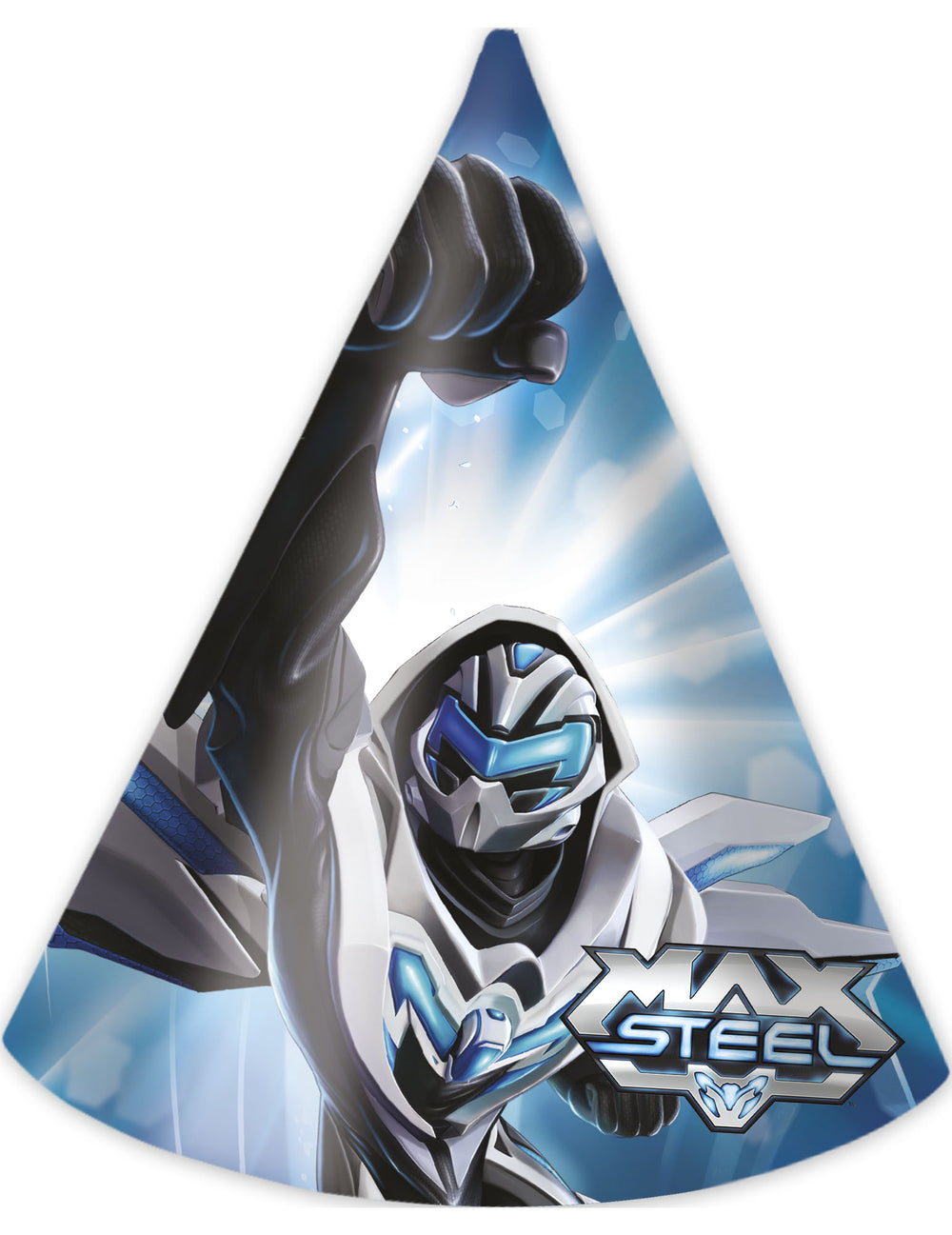 Chapeau de fête Max Steel pour enfant bleu et blanc