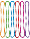 6 colares de pérolas de plástico transparentes e coloridos