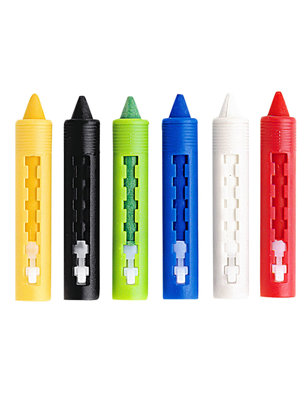 6 crayons à maquillage rétractables de fête pour adulte et enfant 6 couleurs assorties