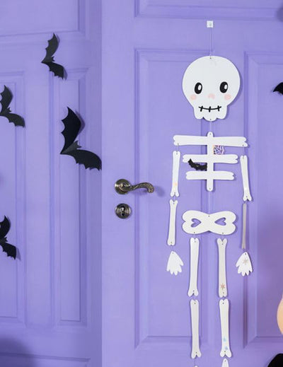 6 Décorations en papier chauve-souris noires 19 et 29 cm