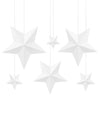 6 étoiles à suspendre 3D pour noël blanches