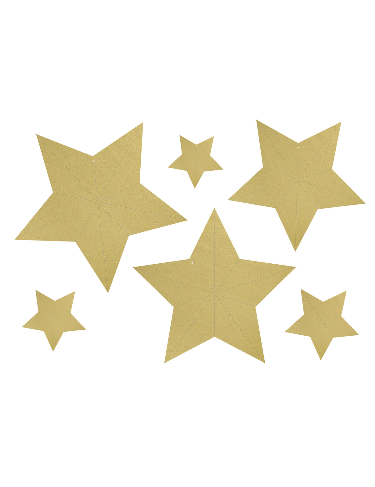 Lot de 6 étoiles de tailles différentes de l'Etoile à suspendre 3D Noël