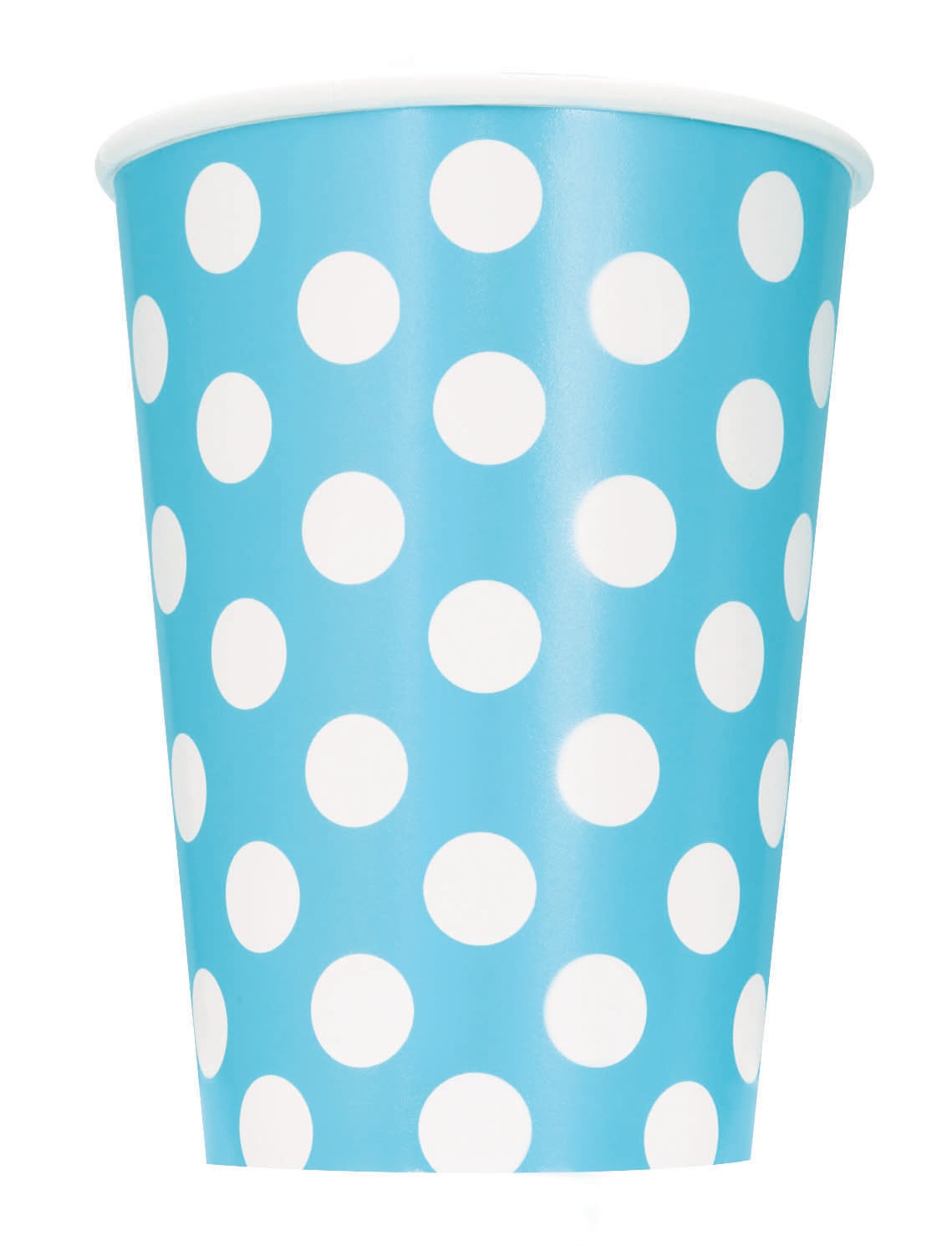 Gobelets en carton à pois bleus et blancs