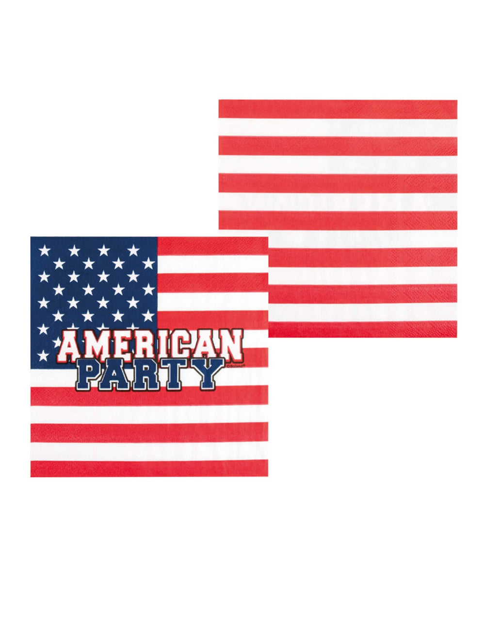 Detalhe das riscas vermelhas e brancas dos guardanapos American party