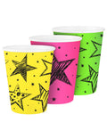 Louça descartável fluorescente