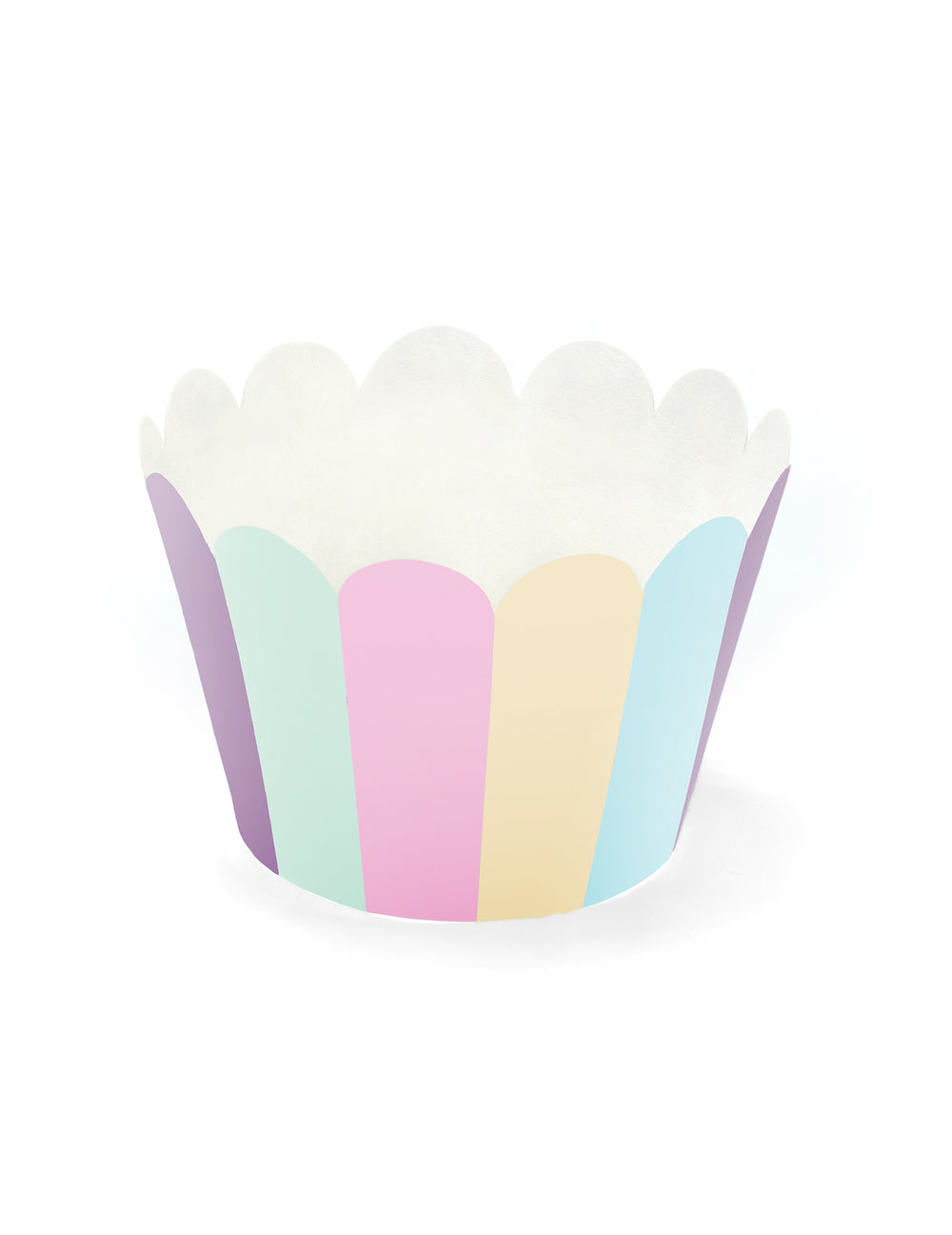 Vue du modèle à rayures des habillages à cupcake licorne pastel