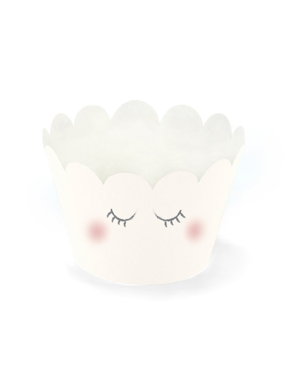 Vue du modèle blanc avec cils et joues roses des habillages à cupcake licorne pastel