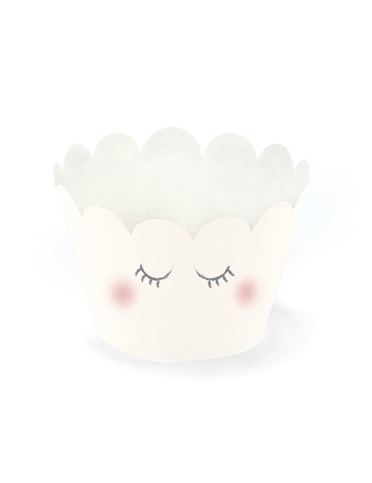Vue du modèle blanc avec cils et joues roses des habillages à cupcake licorne pastel