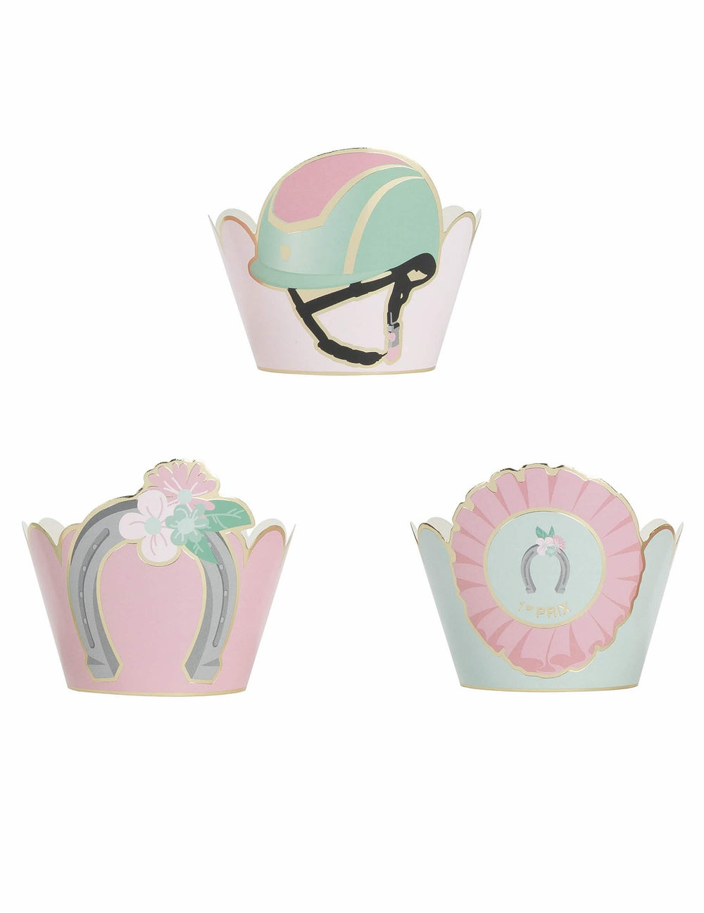 Formas para cupcake cavalo azul e cor de rosa pastel