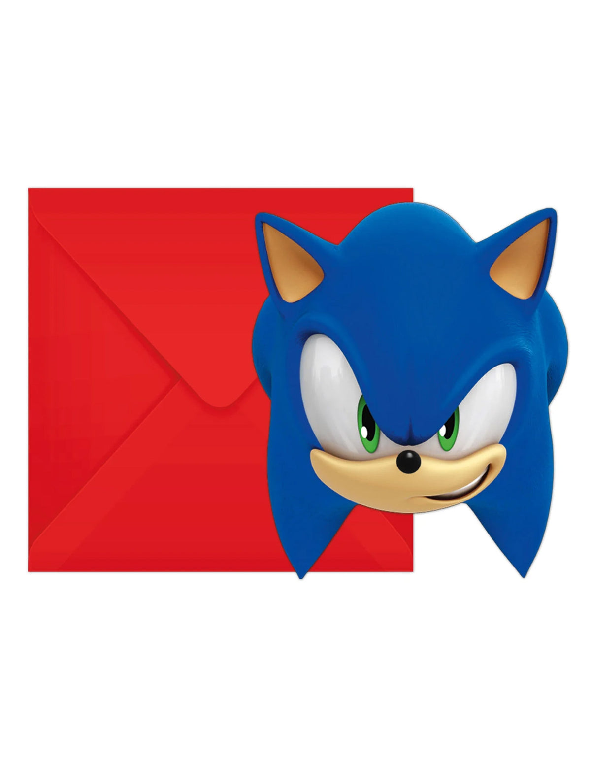 Invitations et enveloppes Sonic bleues et rouges