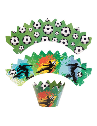 Kit de 6 decorações para cupcakes com toppers de Futebol