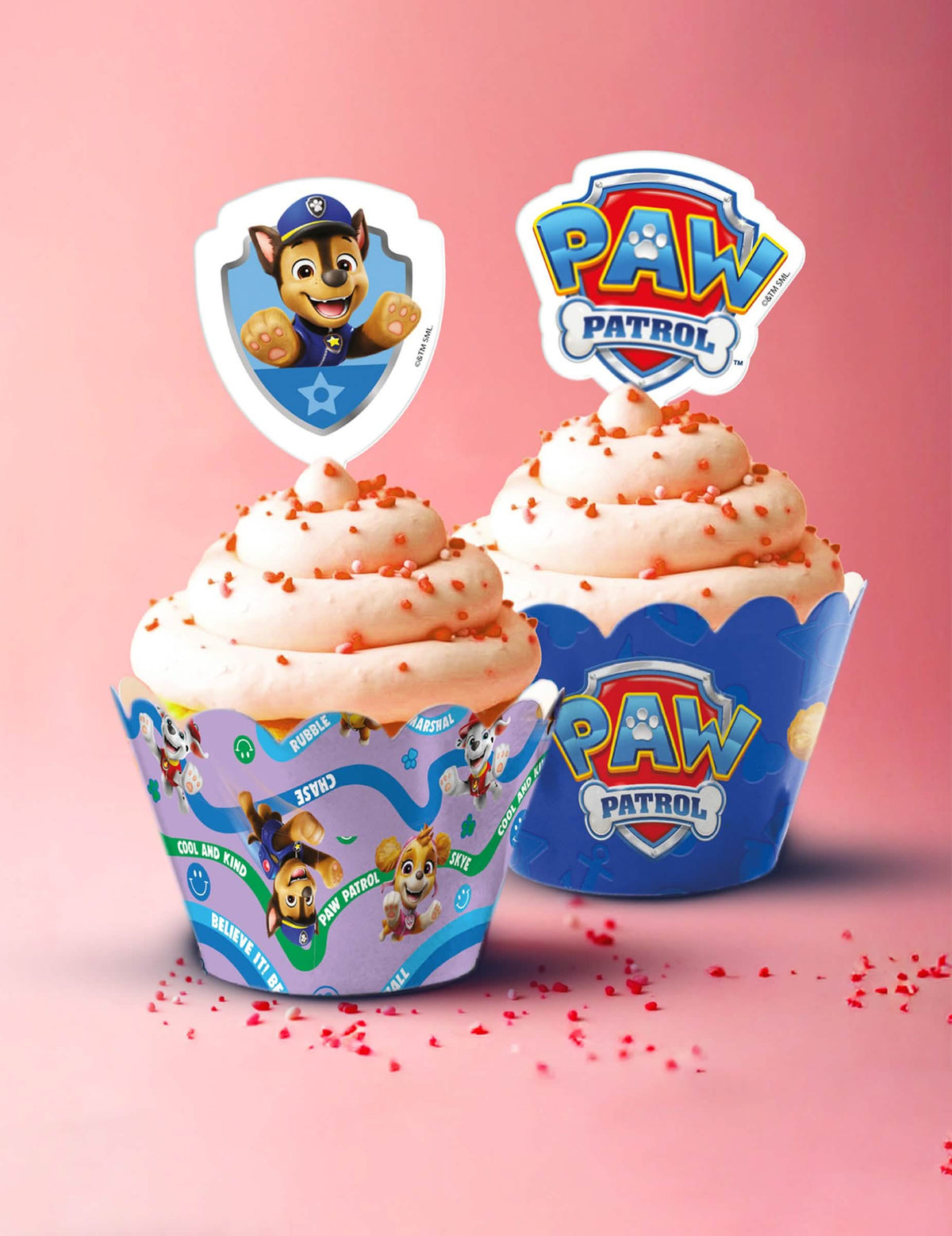 Kit de 6 decorações para cupcakes com toppers da Patrulha Pata™