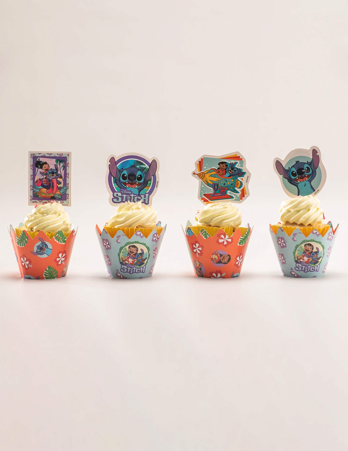 Kit de 6 decorações para cupcakes com toppers Stitch™