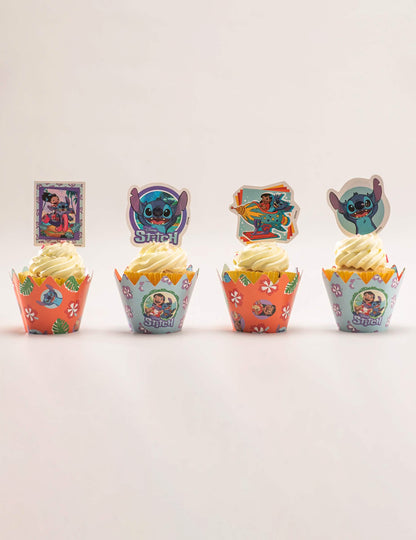 Kit de 6 decorações para cupcakes com toppers Stitch™