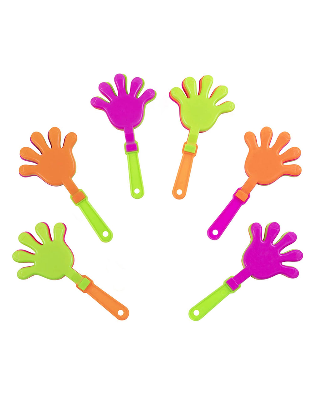 6 mini aplausos de mão de aniversário para criança coloridos
