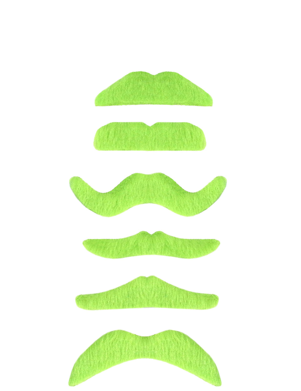 Lot de moustaches vert fluo pour adulte