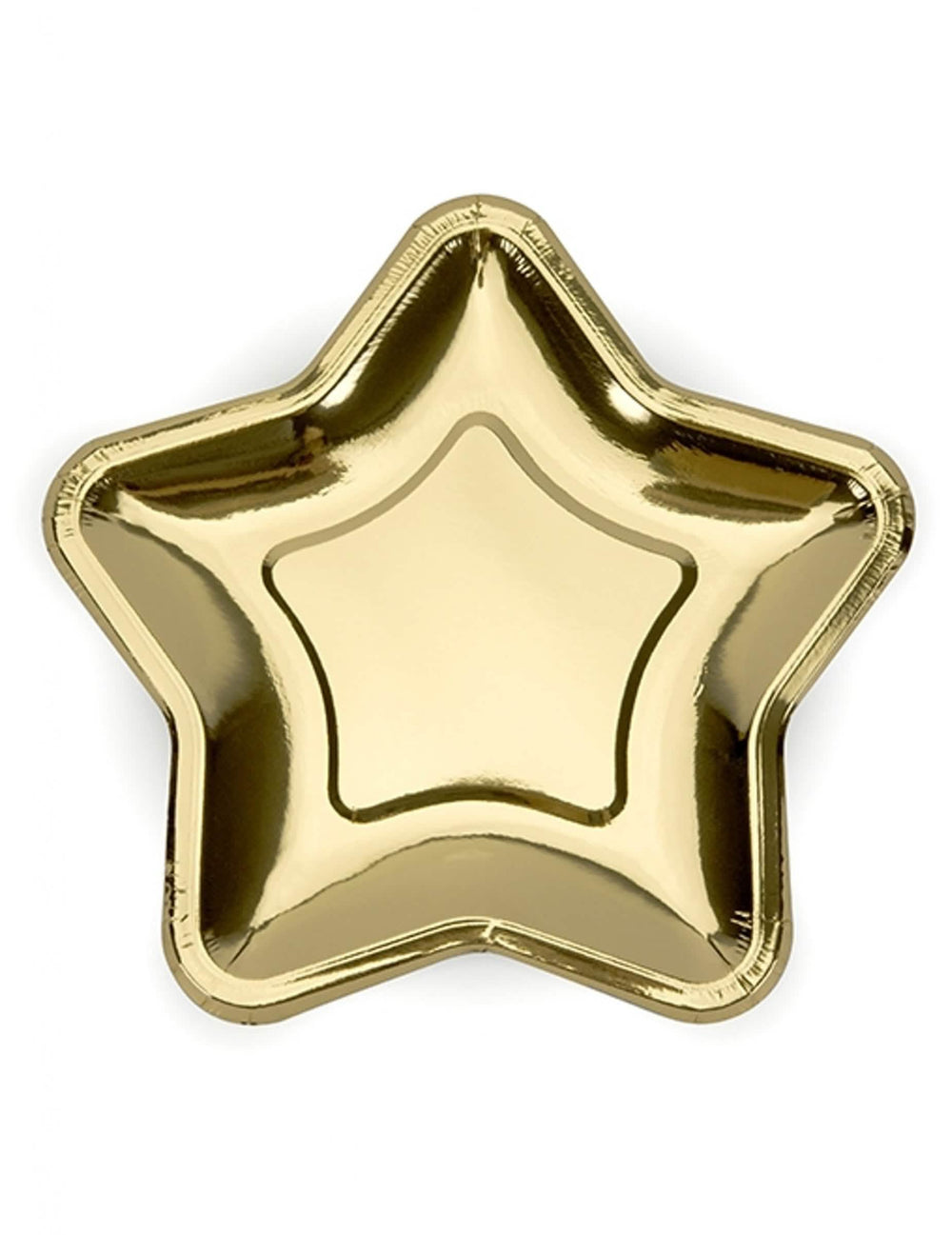 pratos de cartão estrela para festa metálico dourado