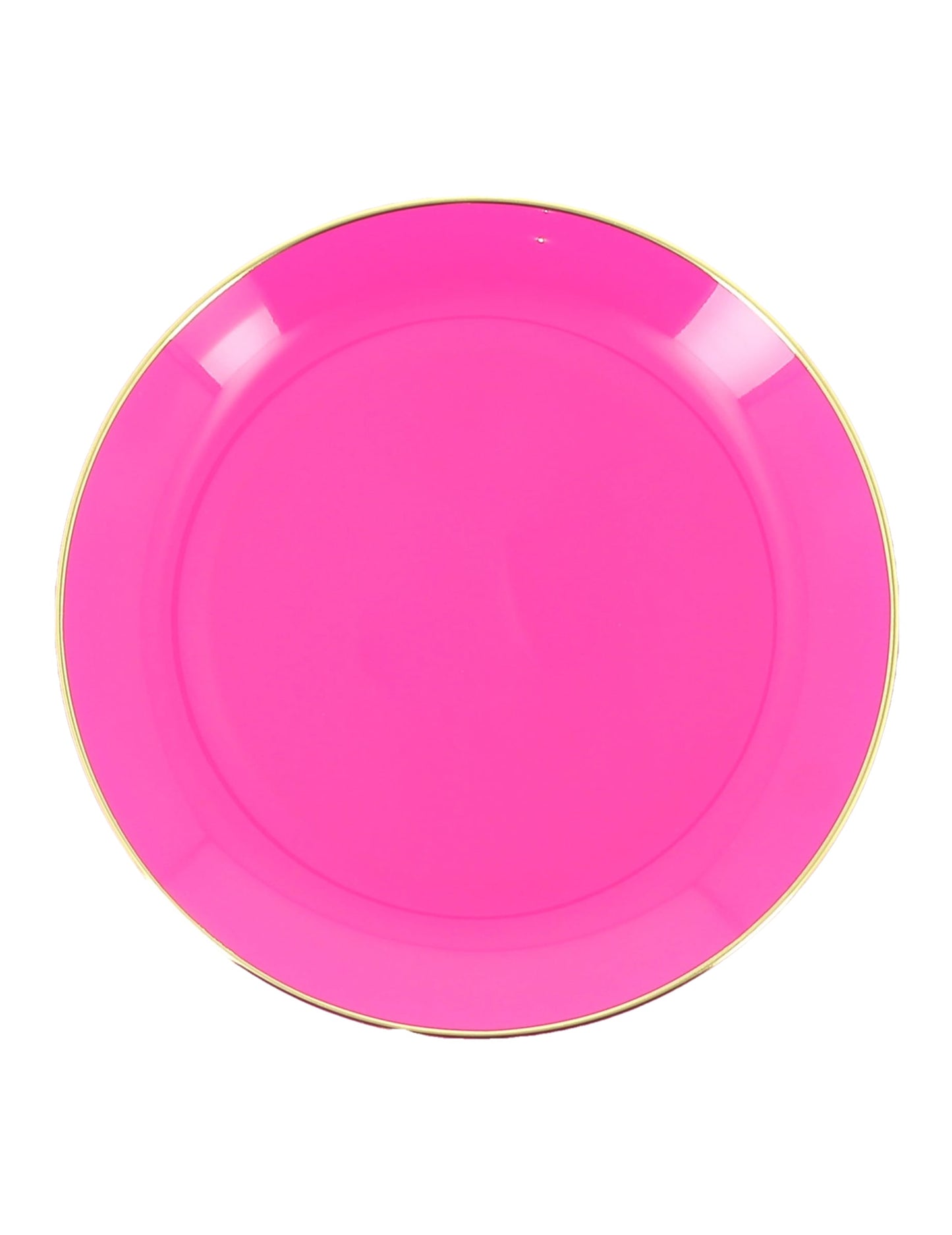 6 pratos pequenos reutilizáveis em plástico rosa e dourado 19 cm