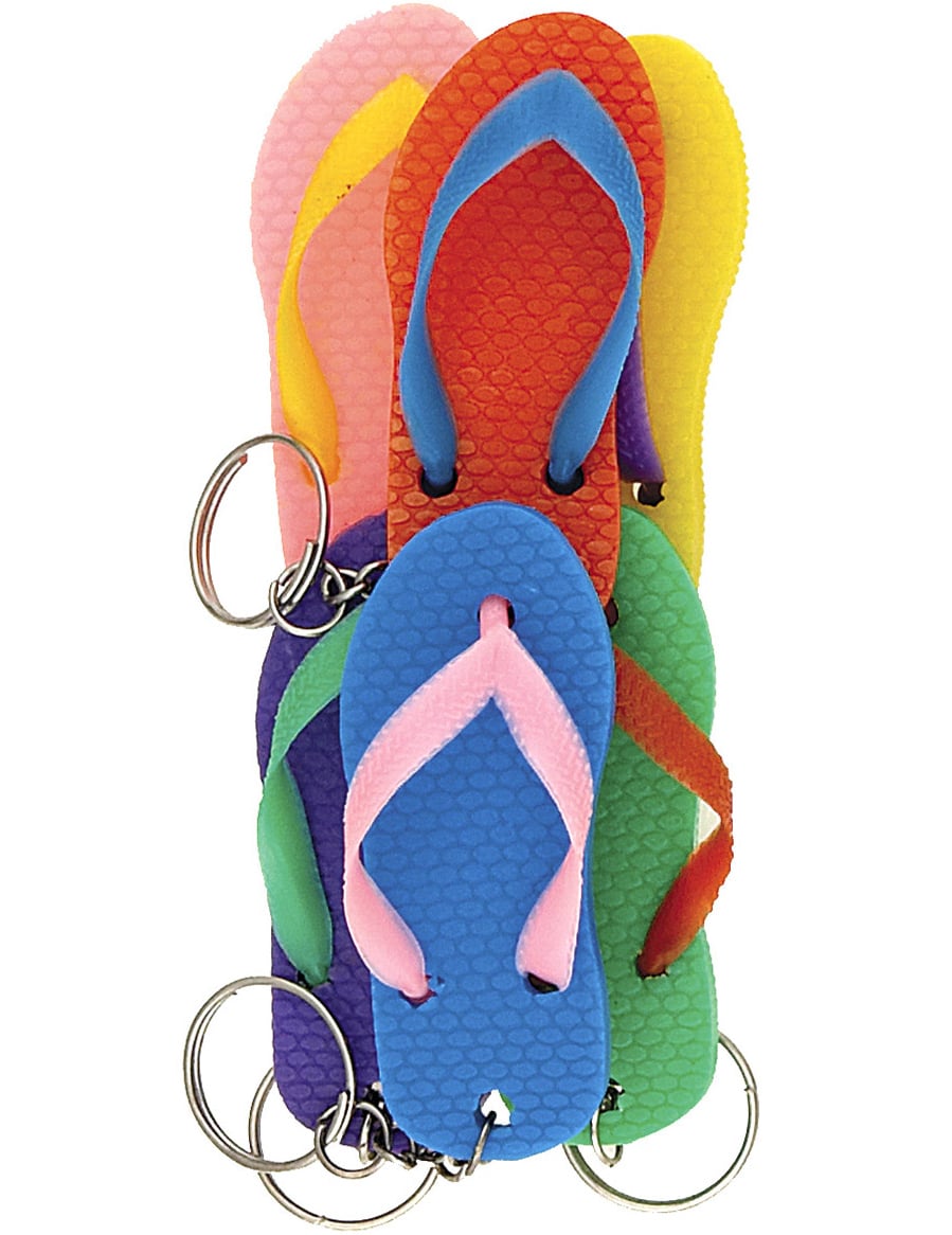 Lot de 6 portes clés tongs pour enfant multicolores