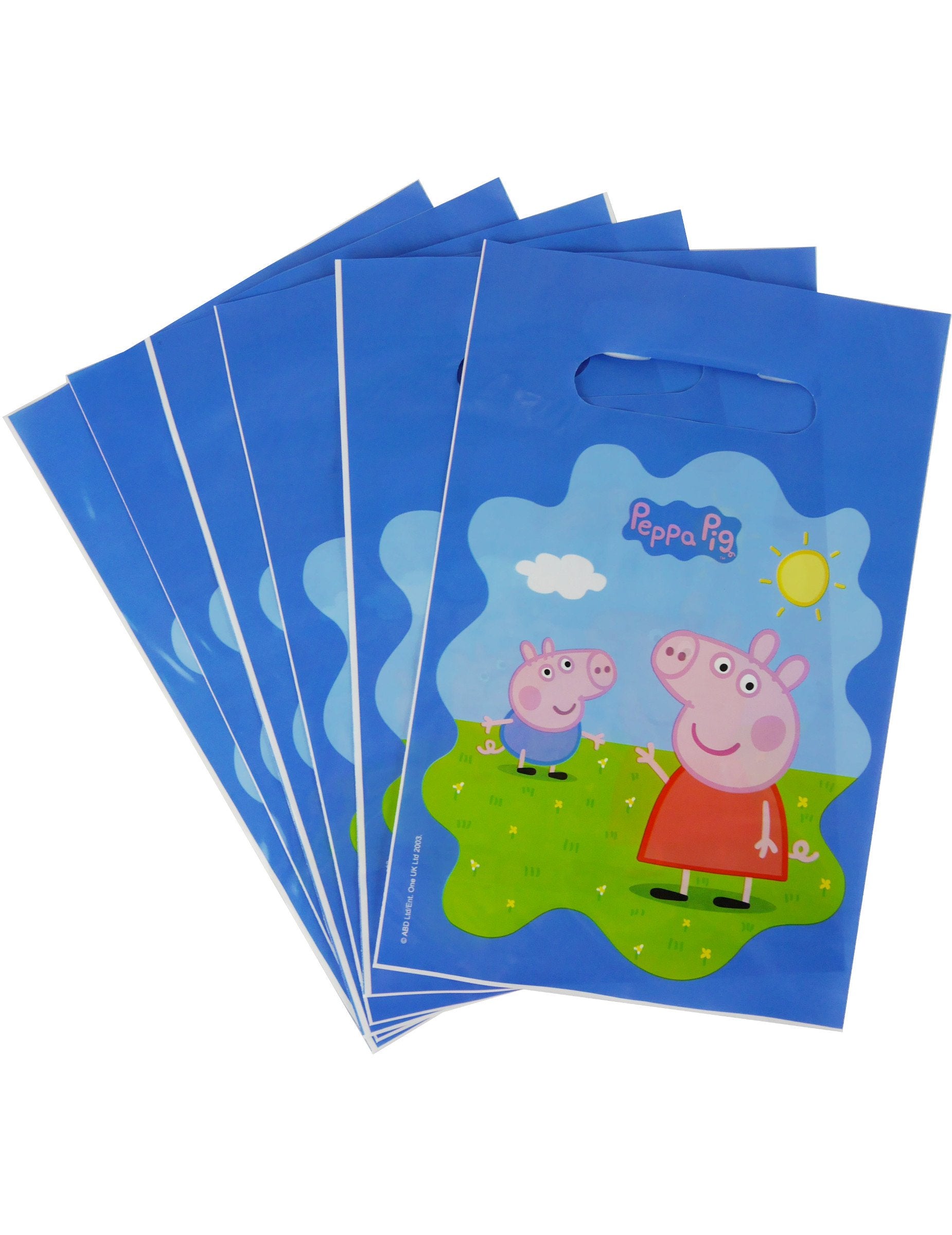 Sacs cadeaux en plastique Peppa Pig pour enfant bleus