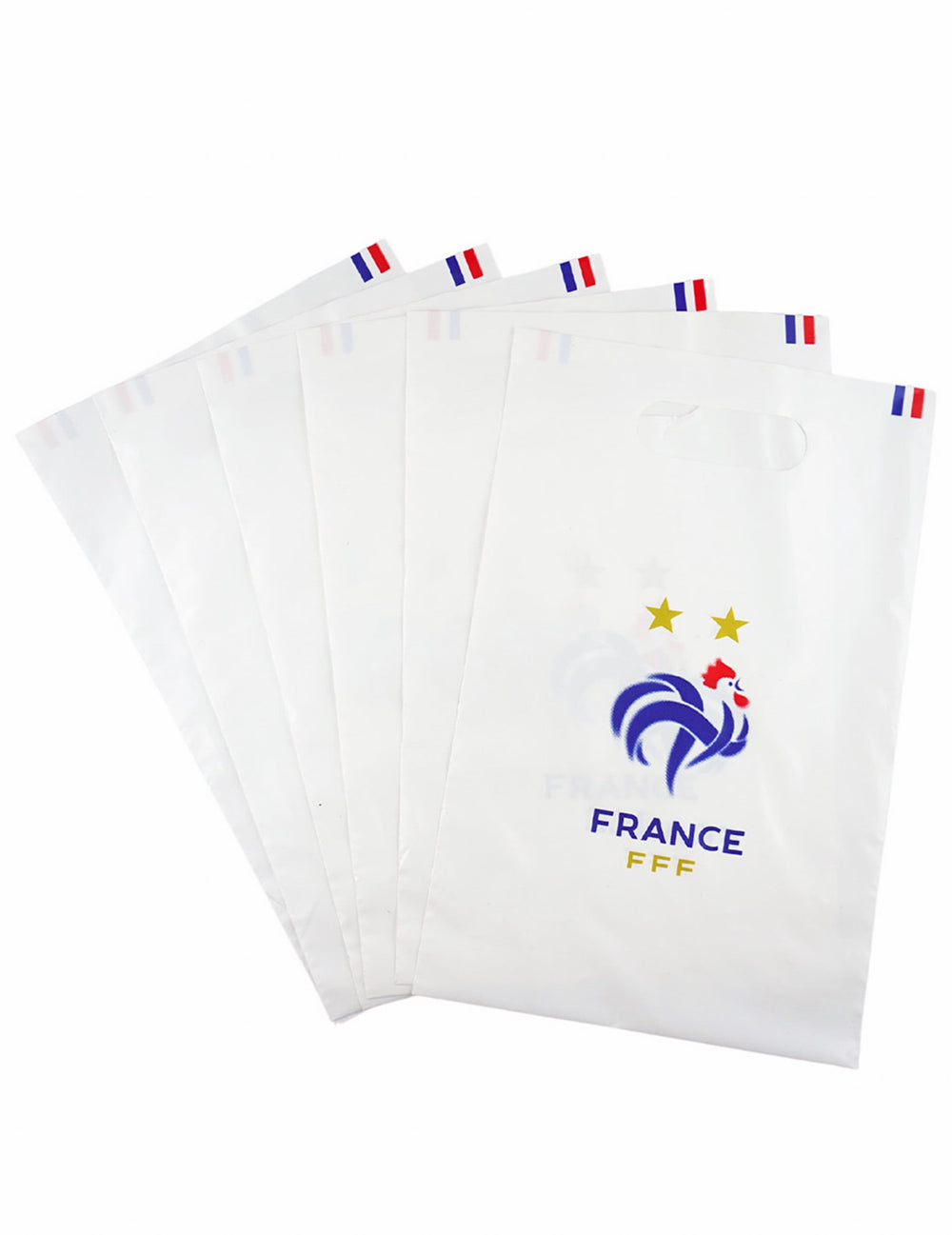 Sacs cadeaux FFF pour enfant blanc avec logo coq et deux étoiles