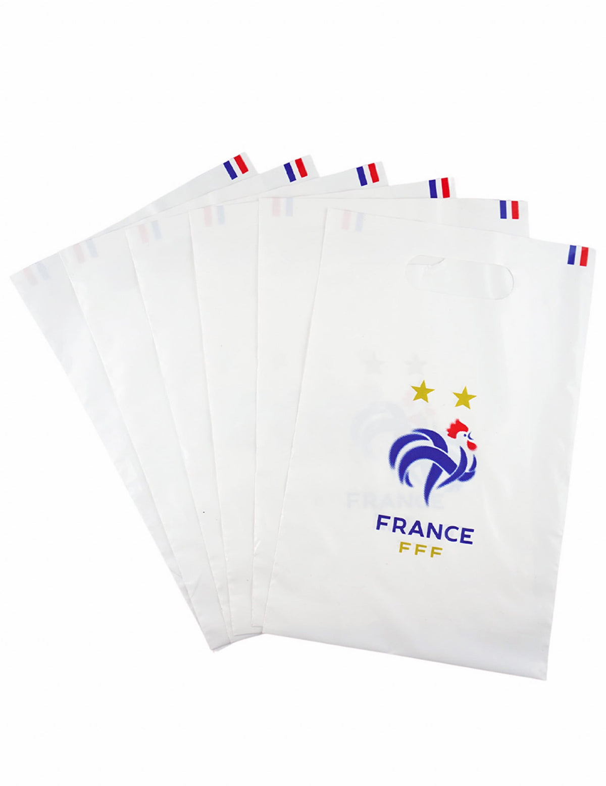 Sacs cadeaux FFF pour enfant blanc avec logo coq et deux étoiles