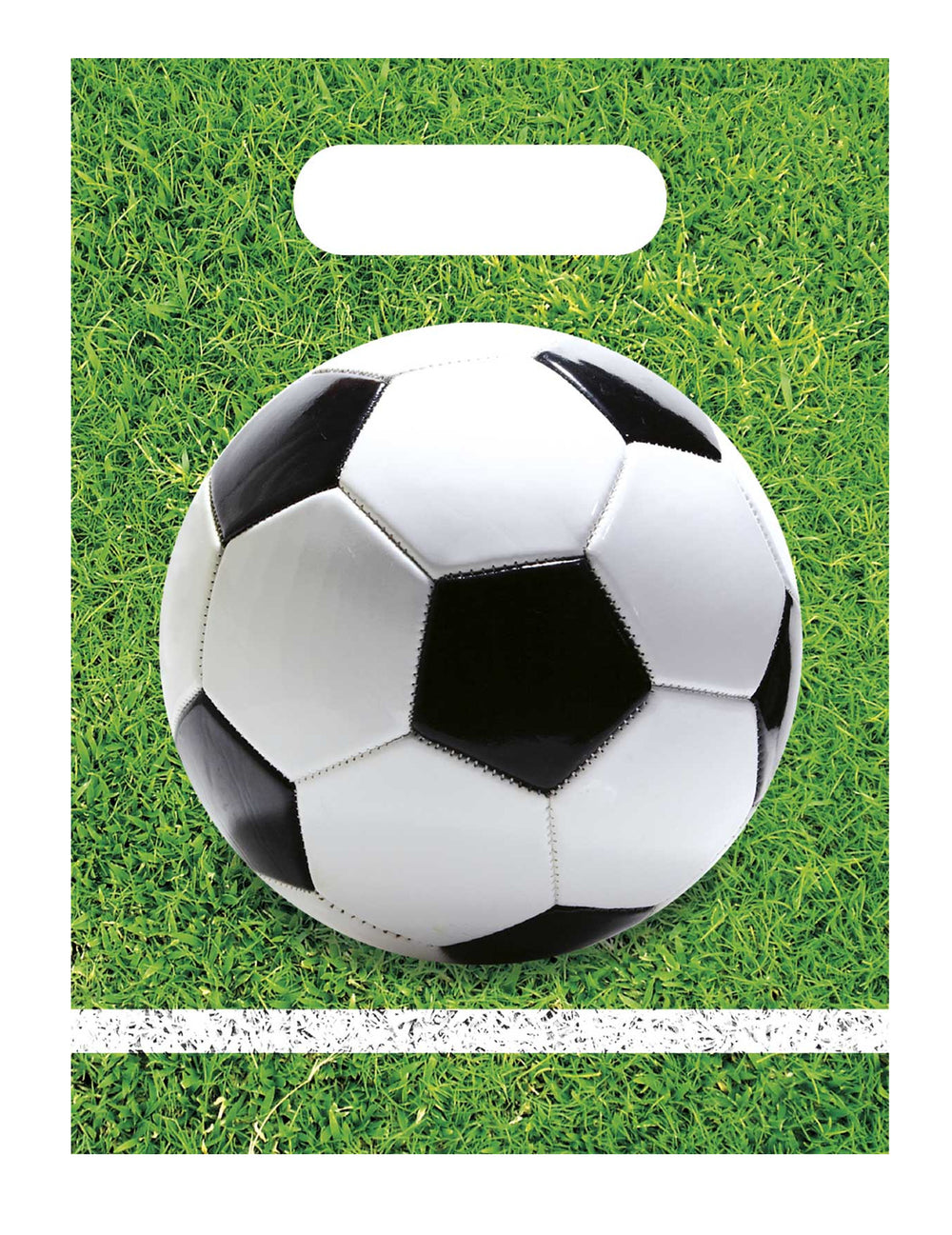 Mise en situation des sacs de fête en plastique football party