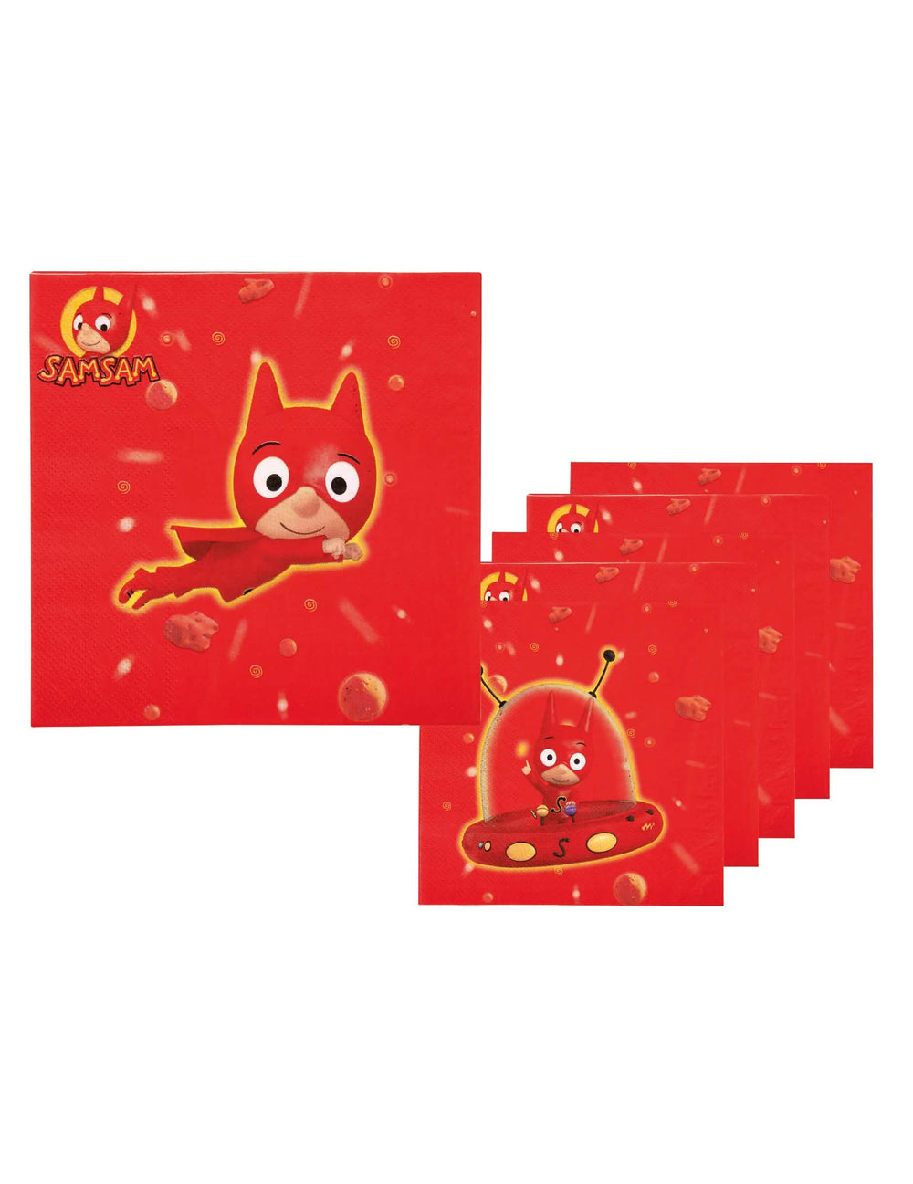 guardanapos SamSam para criança vermelho