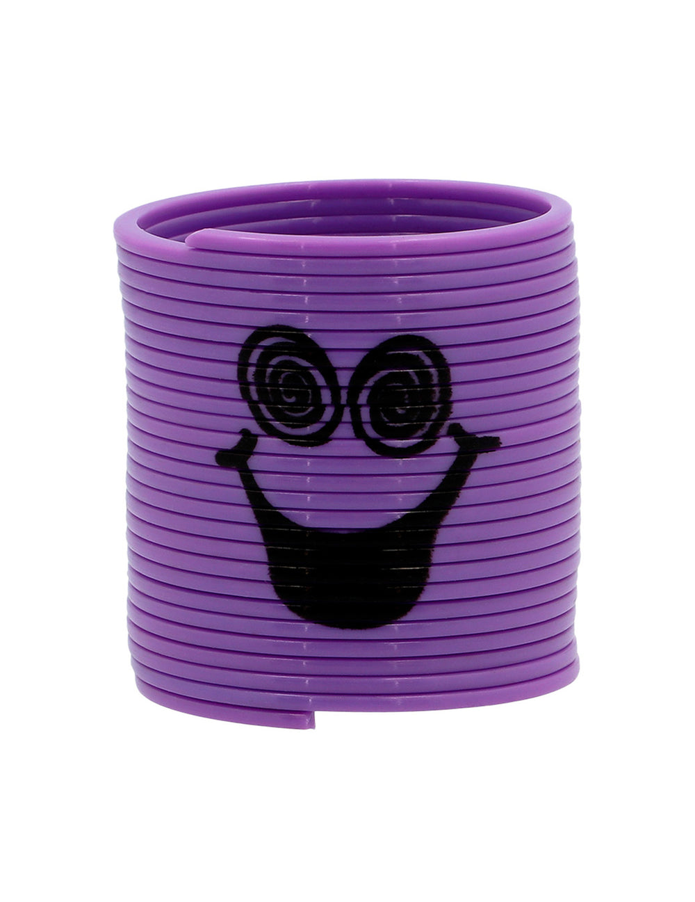 Zoom sur le ressort violet aux yeux en spirale du Slinkies Smileys