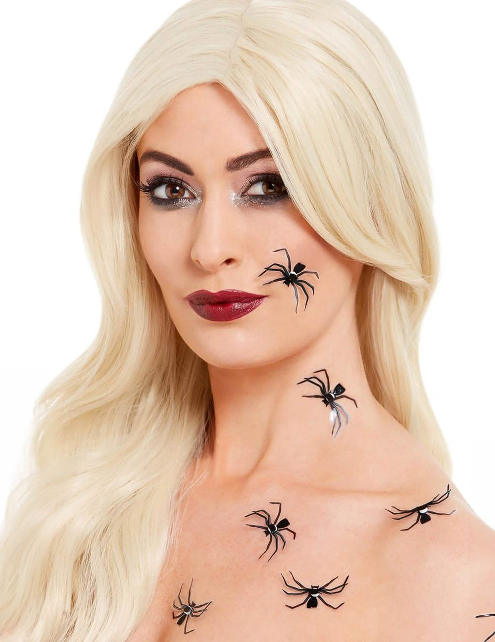 6 autocolantes para pele de aranha para adulto preto