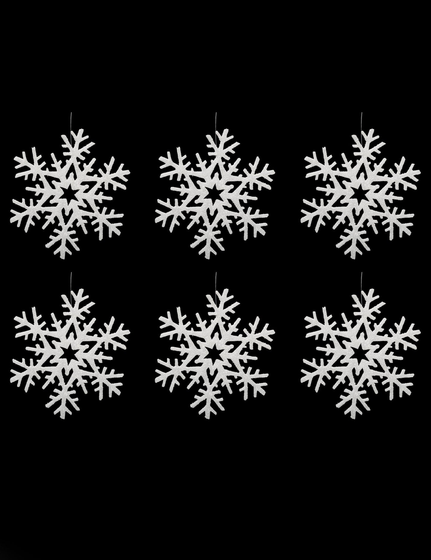 Suspensions flocons pour décoration de Noël blancs à paillettes