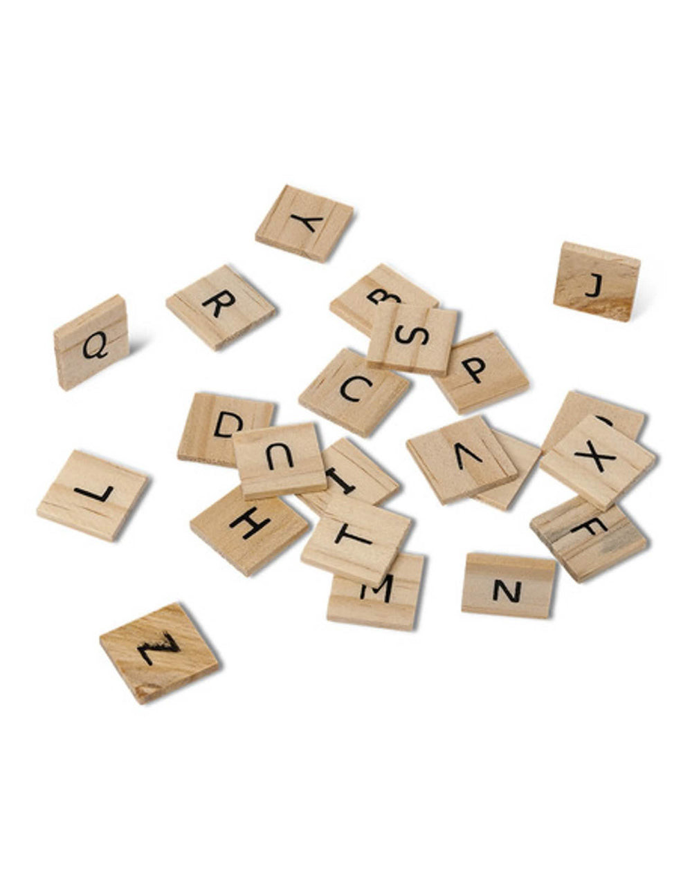 60 letras alfabeto estilo scrabble para decoração de mesa em madeira