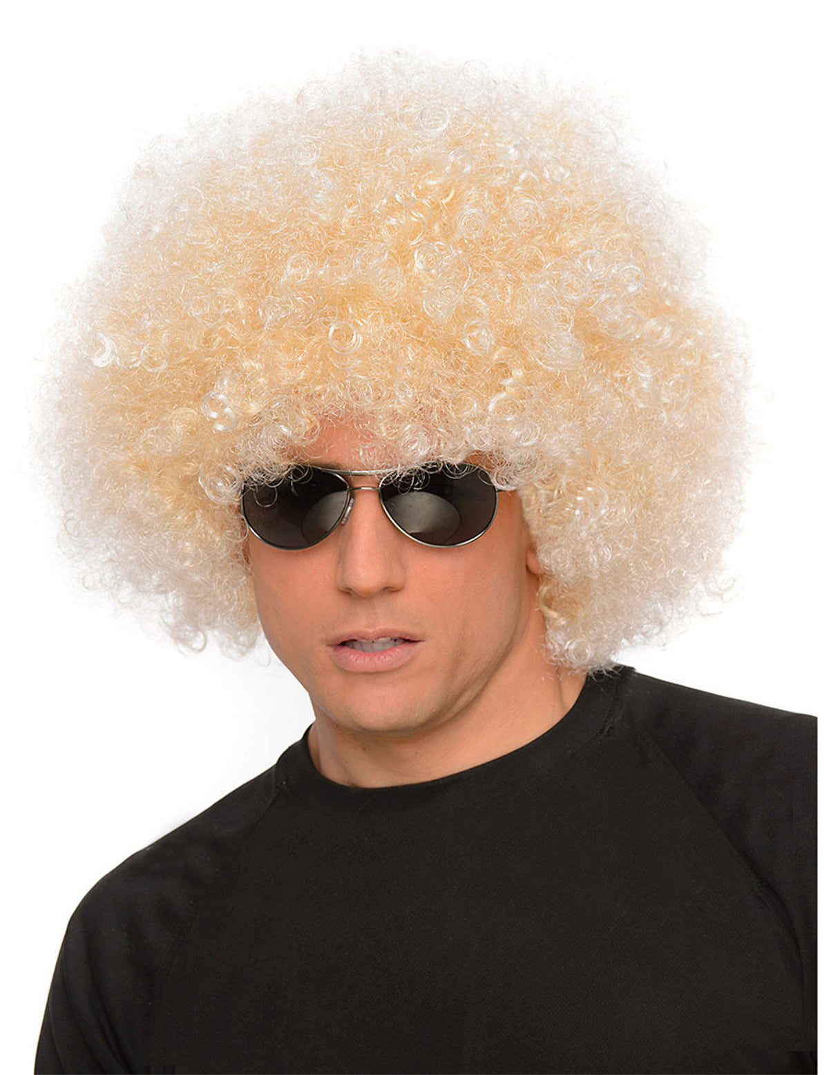Perruque géante afro 70's pour homme blond