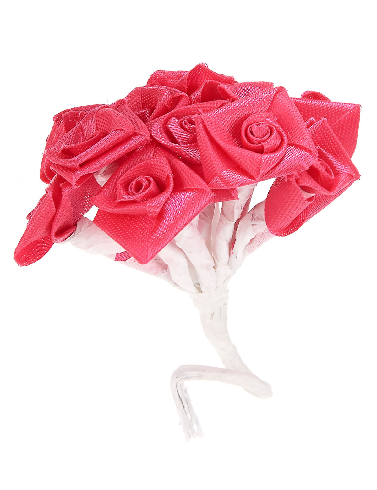 Vue en bouquet des mini roses en satin pour mariage