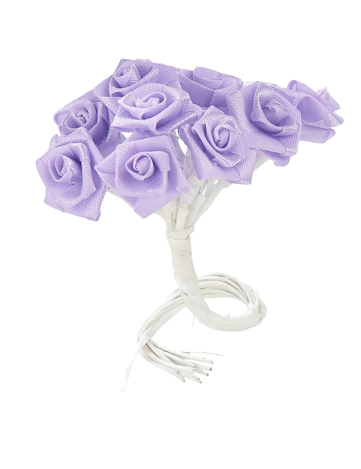 Vista geral do bouquet de mini rosas em cetim para decoração de casamento parma