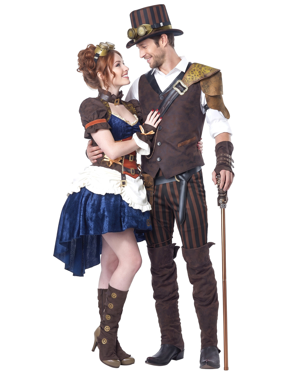 Fato de casal Steampunk retro futurista para adulto
