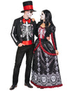 Fato de casal mexicano Dia de los Muertos adulto