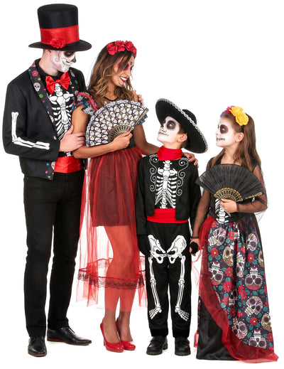 Disfarce de família Dia de los Muertos