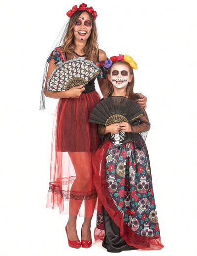 Fato de casal Dia de los Muertos mãe e filha