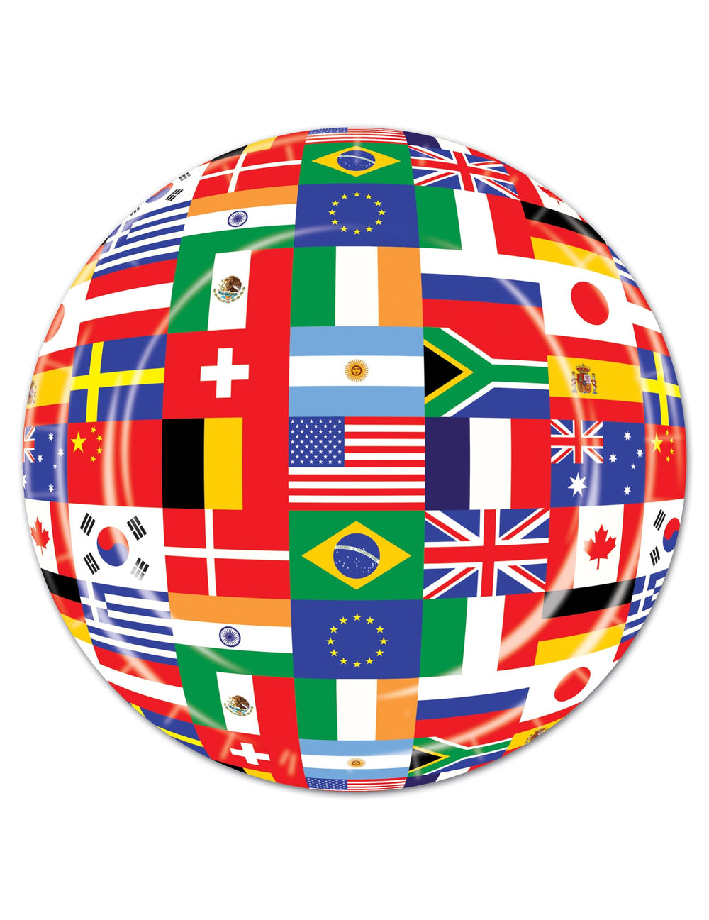 Assiette drapeaux pays du monde multicolore