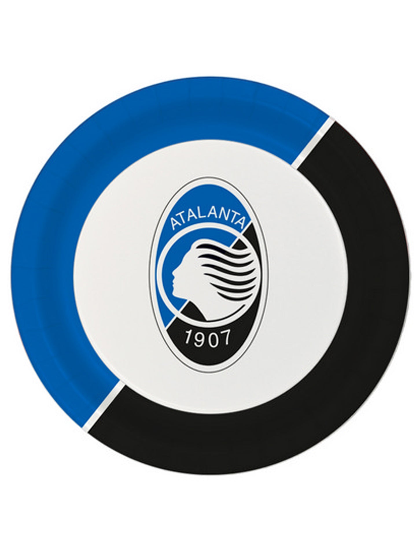 8 Pratos de Cartão Atalanta? azuis e brancos 23 cm para aniversário