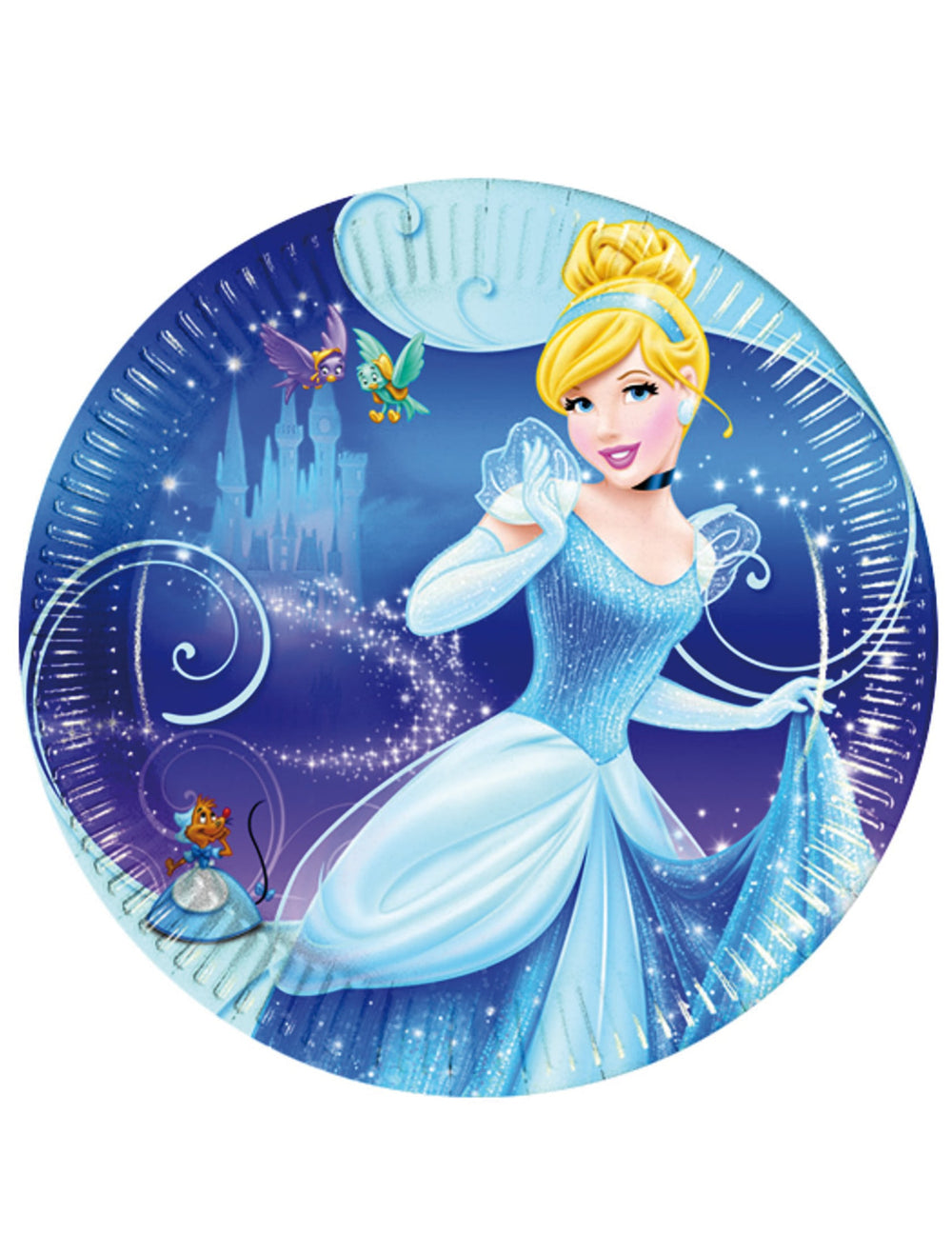 Assiettes en carton Cendrillon pour enfant bleues