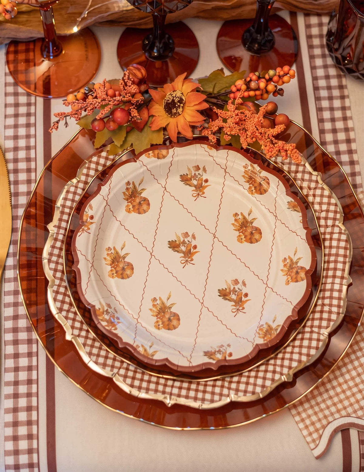 8 Pratos de cartão Cottage Living 23 cm