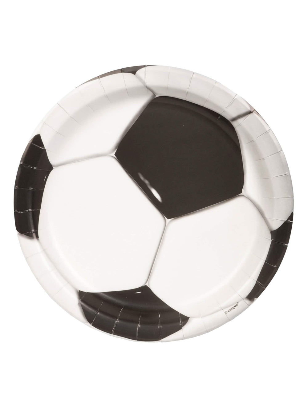 pratos de cartão de futebol bola black and white com efeito 3D