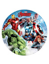 Assiettes en carton Avengers Mighty multicolores avec Hulk et Iron Man