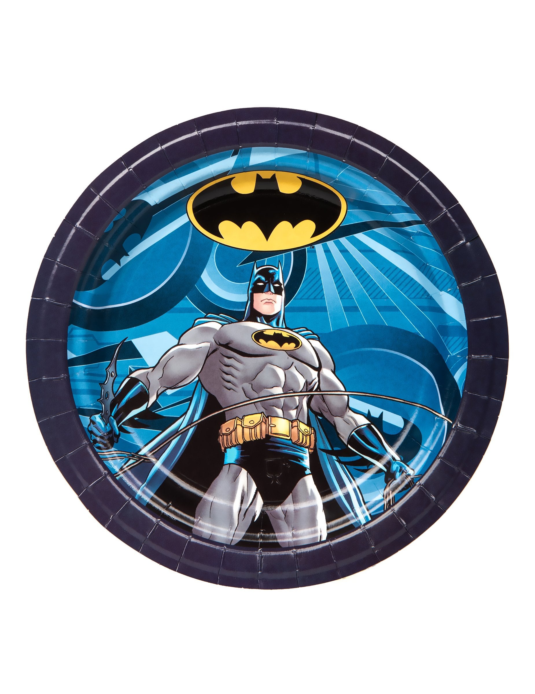 Assiettes en carton Batman pour enfant bleu et noir
